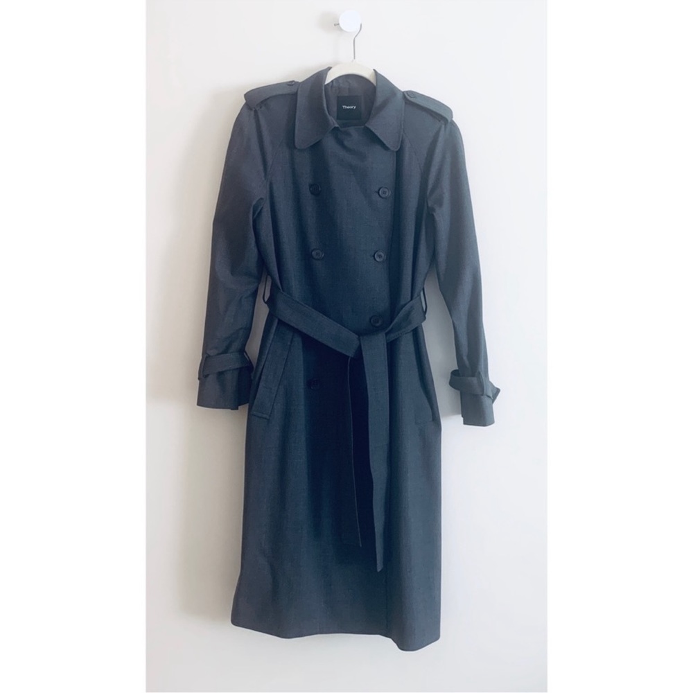 Theory LAURELWOOD B. Wool Trench Coat - Picture 3 of 13